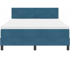 LED Čiužinio Lova su LED Tamsiai mėlyna 140 x 190 cm Aksomas