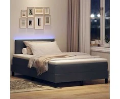 LED Čiužinio Lova su LED Tamsiai pilka 120 x 200 cm Aksomas