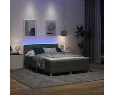 LED Čiužinio Lova Tamsiai pilka 140 x 200 cm audinys