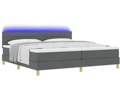 LED Čiužinio Lova Tamsiai pilka 200 x 200 cm audinys