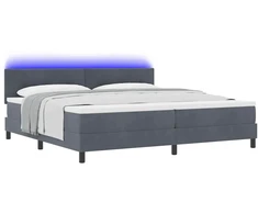 LED Čiužinio Lova Tamsiai pilka 200 x 200 cm Aksomas