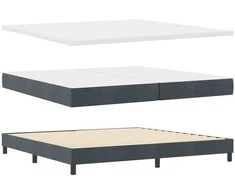 LED Čiužinio Lova su LED Tamsiai pilka 200 x 200 cm Aksomas