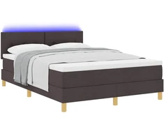 LED Čiužinio Lova su pagalve Tamsiai rudas 140 x 200 cm audinys