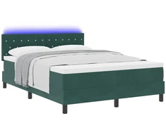 LED Čiužinio Lova Tamsiai žalia 140 x 190 cm Aksomas