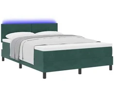LED Čiužinio Lova su LED Tamsiai žalia 140 x 190 cm Aksomas