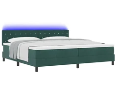 LED Čiužinio Lova su LED Tamsiai žalia 200 x 200 cm Aksomas