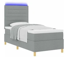 LED Čiužinio Lova Šviesiai pilka 100 x 200 cm audinys