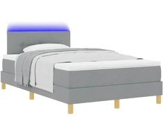 LED Čiužinio Lova su LED Šviesiai pilka 120 x 190 cm audinys