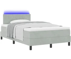 LED Čiužinio Lova su LED Šviesiai pilka 120 x 190 cm Aksomas