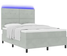 LED Čiužinio Lova Šviesiai pilka 140 x 190 cm audinys