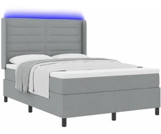 LED Čiužinio Lova Šviesiai pilka 140 x 190 cm audinys