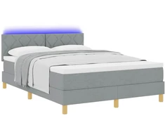 LED Čiužinio Lova Šviesiai pilka 140 x 190 cm audinys