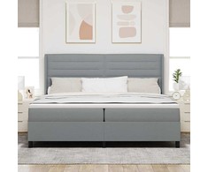 LED Čiužinio Lova Šviesiai pilka 200 x 200 cm audinys