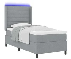 LED Čiužinio Lova Šviesiai pilka 80 x 200 cm audinys