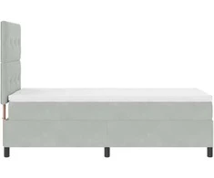 LED Čiužinio Lova Šviesiai pilka 90 x 190 cm Aksomas