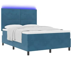 LED Čiužinio Lova Tamsiai mėlyna 140 x 190 cm audinys