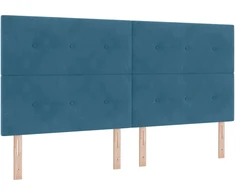 LED Čiužinio Lova Tamsiai mėlyna 200 x 200 cm Aksomas