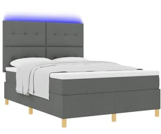 LED Čiužinio Lova Tamsiai pilka 140 x 190 cm audinys