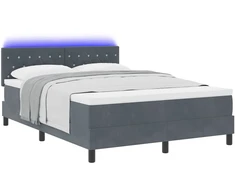 LED Čiužinio Lova Tamsiai pilka 140 x 190 cm Aksomas