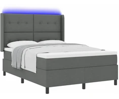 LED Čiužinio Lova Tamsiai pilka 140 x 190 cm audinys