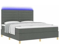 LED Čiužinio Lova Tamsiai pilka 180 x 200 cm audinys