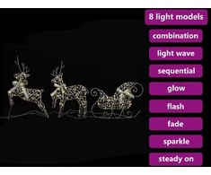 LED elniai su 60 LED 3 pcs Šilta balta PET