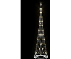 LED Kalėdų medis s stovu Šilta balta 51 x 51 x 190 cm metalas