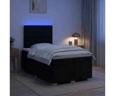 Lova LED lovos čiužinys su LED apšvietimu Juoda 120 x 190 cm Audinys