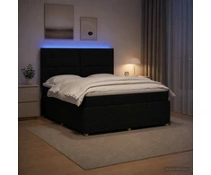Lova LED lovos čiužinys su LED apšvietimu Juoda 180 x 200 cm Audinys