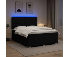 Lova LED lovos čiužinys su LED apšvietimu Juoda 180 x 200 cm Audinys