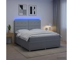Lova LED lovos čiužinys su LED apšvietimu Šviesiai pilka Audinys