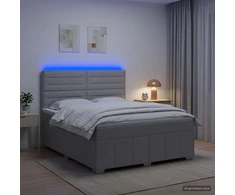 Lova LED lovos čiužinys su LED apšvietimu Šviesiai pilka Audinys