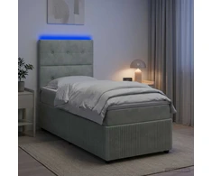 Lova LED lovos čiužinys su LED apšvietimu Šviesiai pilka 90 x 200 cm
