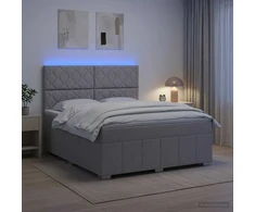 Lova LED lovos čiužinys su LED apšvietimu Šviesiai pilka Audinys