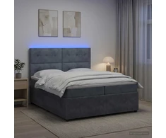 Lova LED lovos čiužinys su LED apšvietimu Tamsiai pilka 200 x 200 cm
