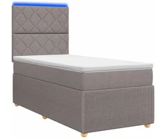Lova LED lovos čiužinys su LED apšvietimu Taupe 80 x 200 cm Audinys