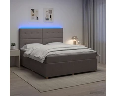 Lova LED lovos čiužinys su LED apšvietimu Taupe 140 x 190 cm Audinys