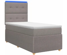 Lova LED lovos čiužinys su LED apšvietimu Taupe 90 x 200 cm Audinys