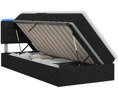 LED saugojimo lova su čiužiniu Juoda 90 x 190 cm Audinys