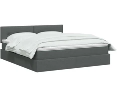 LED saugojimo lova su čiužiniu Tamsiai pilka 160 x 200 cm