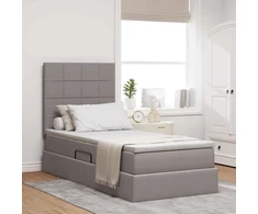 LED saugojimo lova su čiužiniu Taupe 100 x 200 cm Audinys