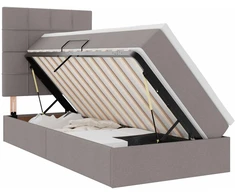 LED saugojimo lova su čiužiniu Taupe 100 x 200 cm Audinys