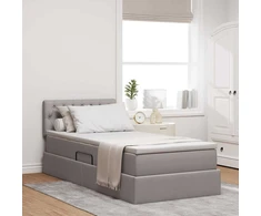 LED saugojimo lova su čiužiniu Taupe 90 x 200 cm Audinys