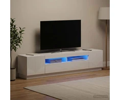 TV staliukas LED televizoriaus spintelė HOORN 3 vnt. Itin blizgi balta