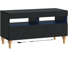 LED televizoriaus spintelė Juoda Apdirbta mediena
