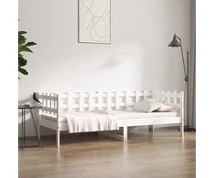 Lova be čiužinio, balta, 90x190cm, pušies medienos masyvas