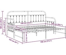 Lova Dienos lovos rėmas Balta 75 x 190 cm