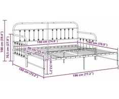 Lova Dienos lovos rėmas Balta 90 x 190 cm