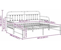 Lova Dienos lovos rėmas Balta 90 x 200 cm