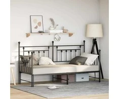 Lova Dienos lovos rėmas Juoda 75 x 190 cm Plienas